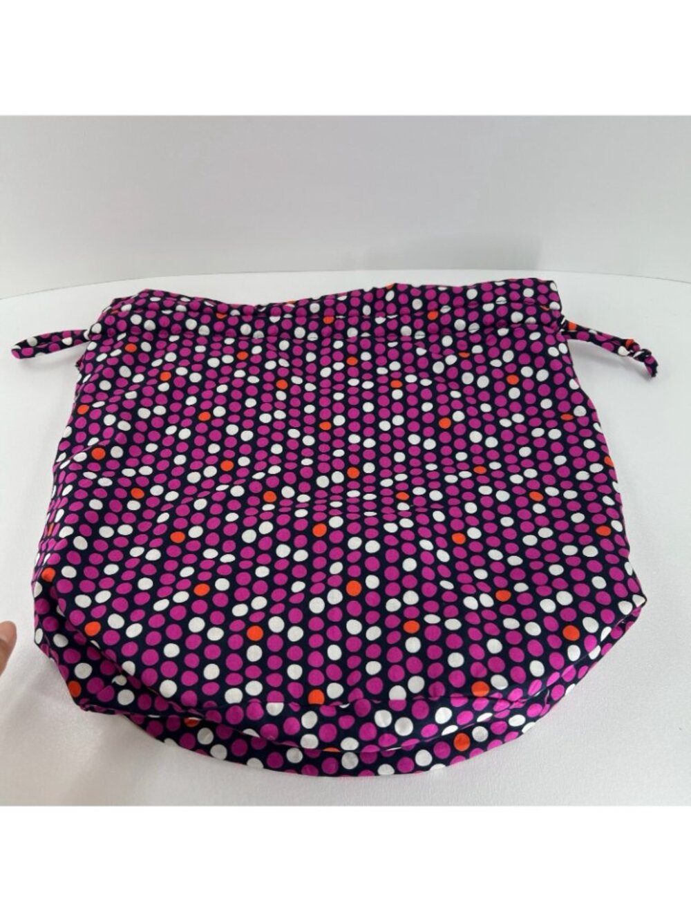 Vera Bradley Ditty Bag Women Lined Drawstring Makeup Travel Pouch Polka Dot Pink - Picture 4 of 13
